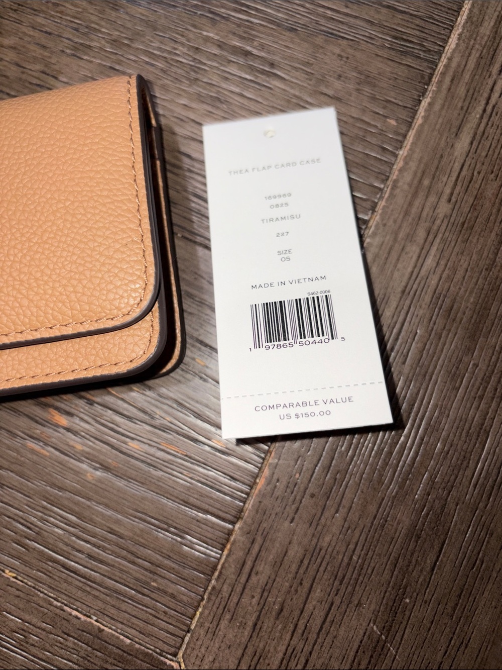 NWT Tory Burch Tan Pebbled Leather Key Card Pouch with Gold Hardware - Picture 2 of 8